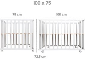 Biały kojec dla dzieci na kółkach 100x75 cm Style – Roba