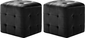 Zestaw dwóch czarnych puf do salonu 80x28x154 P8-T94