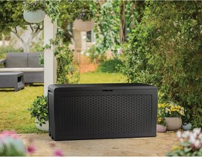 Jasnobrązowa plastikowa skrzynia ogrodowa Samoa – Keter