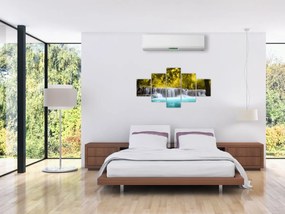 Obraz - Wodospad w jasnych kolorach (125x70 cm)