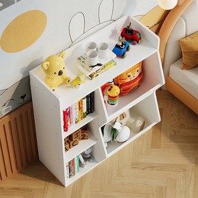 Półka szafka regał biblioteczka na zabawki książki gazety 5 przegródek loft biała&nbsp;
