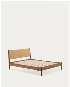 Ciemnobrązowe łóżko dwuosobowe ze stelażem 160x200 cm Elan – Kave Home