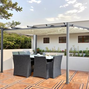 Nowoczesna pergola ogrodowa 3 x 4 m Ecru pawilon
