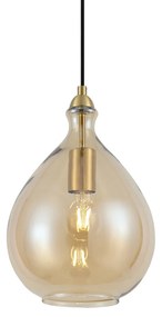 Nowoczesna lampa wisząca złota z bursztynowym szkłem - Traditional Nowoczesny Oswietlenie wewnetrzne