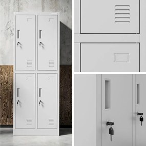 Szkolna szafka skrytkowa do szatni Bartuś 2 Plus, 55,9x45x150 cm, szara