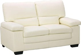 Kanapa 2-osobowa ze skóry bawolej w kolorze kości słoniowej – MIMAS II