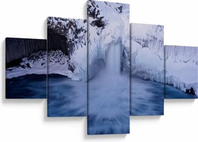 Obraz wodospadu zimą (125x70 cm)