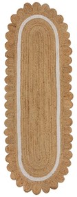 Chodnik z juty tkany ręcznie w naturalnym kolorze/w kolorze kości słoniowej 80x230 cm Grace White – Flair Rugs