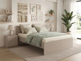 Łóżko ELISA 140 x 200 cm, kaszmirowy beż Stelaż: Bez stelaża, Materac: Materac Coco Maxi 20 cm