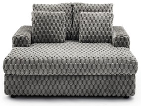 Fotel Wypoczynkowy Sofa KOBEL Szary Pluszowy Nowoczesny