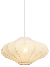 Lampa wisząca Japandi beżowa z materiałowym abażurem 50 cm - Plu