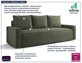 Zielona sofa rozkładana z pojemnikiem C4-Z80