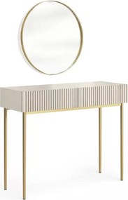 Toaletka Nicole ze złotym lustrem 60 cm - kaszmir / złote nóżki