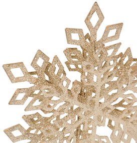 Czubek na choinkę, brokatowy płatek śniegu, metal, 20 cm