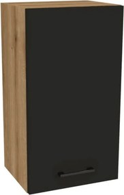 Zestaw Mebli Kuchennych MODERN 170 cm Czarny/Dąb Loftowy