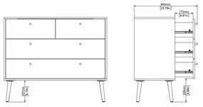 Antracytowa niska komoda 99x82 cm Bodo – Tvilum