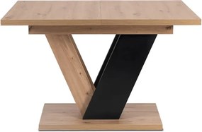 Stół Prostokątny Rozkładany CLARK 120-160 cm Dąb Artisan/Czarny Nowoczesny