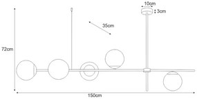 Duża nowoczesna lampa wisząca nad stół - S868-Hida