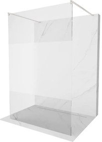 Mexen Kioto ścianka prysznicowa wolnostojąca 140 x 200 cm, transparent/szron 8 mm, nikiel szczotkowany - 800-140-002-97-35