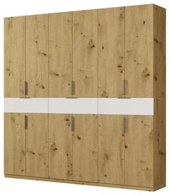 Nowoczesna szafa uchylna 270 x 240 cm – Dąb Artisan / Biel