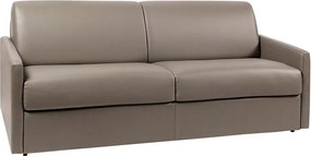 Kanapa 4-osobowa z ekspresowym mechanizmem rozkładania z ekoskóry CALIFE - Kolor: taupe - Wymiary miejsca do spania: 160 cm - Materac 18 cm