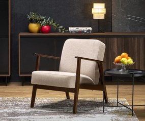 Fotel do salonu z drewnianymi podłokietnikami Milano 1S Halmar