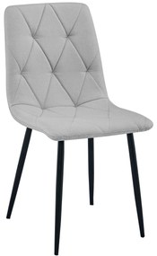 Jasnoszare krzesło do jadalni LIBRA na czarnych nogach