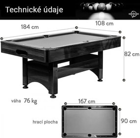 Stół bilardowy GamesPlanet 6 FT Trendline z wyposażeniem