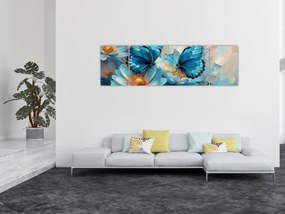 Obraz - Niebieskie motyle (170x50 cm)
