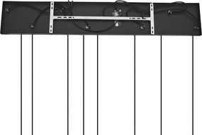 Lampa wisząca Art Deco czarna z przydymionym szkłem 8-punktowa - Hanne