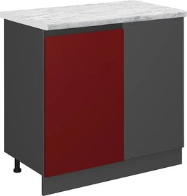 Szafka narożna czerwony 86x60x81.6 r-line