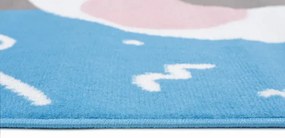 Niebieski dywan z pandą do pokoju dziecięcego E8-Z15