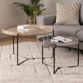 Stolik do odkładania Mandy Beige, 2 szt.