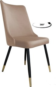 Krzesło Victor tkanina Welur noga metalowa : Kolor nogi - Czano-złota stożek, Kolor tkaniny - VELVET - MG06, Typ siedziska - Siedzisko obrotowe 360°