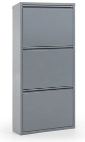 Szara metalowa szafka na buty z 3 przegrodami Kave Home Rox
