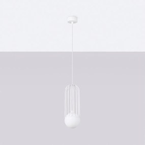 Lampy wiszące nowoczesny Zynex, stal - 1 źródło światła 4000K - L.12 x H.115 cm - biały