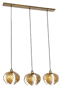 Wisząca lampa vintage złota owalna 3-światłowa - Botanica Rustykalny / Vintage Oswietlenie wewnetrzne
