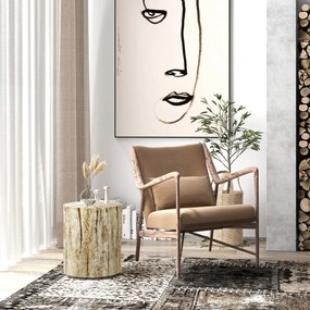 HOMCOM Stolik pomocniczy w designie pieńka drzewa, odporny na warunki atmosferyczne, do wnętrz i ogrodu, Beton, Ø37 x 43 cm