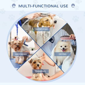 Stół trymerski Stół do strzyżenia z regulacją wysokości z dolnym koszem dla psów składany czarny | Aosom.pl