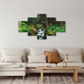 Obraz strumienia w lesie (125x70 cm)