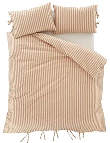 Pościel dwuosobowa w kolorze terakoty 230x220 cm Zanzibar Stripe – Pineapple Elephant