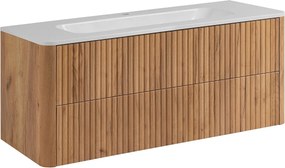Szafka łazienkowa 120, Dąb craft, z umywalką, 120,7 x 44,4 x 49,9 cm