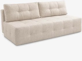 Sofa z Funkcją Spania MORANA Kremowa Szenil Nowoczesna
