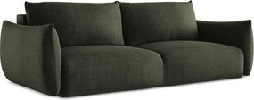 Kanapa 3-osobowa z funkcją spania - z tkaniny strukturalnej - oliwkowy - LEILA