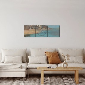 Obraz - Odilon Redon, Village by the Sea in Brittany, reprodukcje (z zegarem) (90x30 cm)
