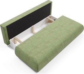 Masseno Sofa DELTA z funkcją spania i pojemnikiem na pościel, Rozkładana sofa - Zielony, PUENTE 34