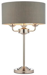 Endon 99149 - Lampa stołowa HIGHCLERE 3xE14/18W/230V szary/chrom błyszczący