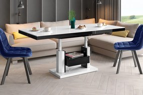 Ławostół podnoszony i rozkładany z półką i szufladą Quadro Max Hubertus połysk