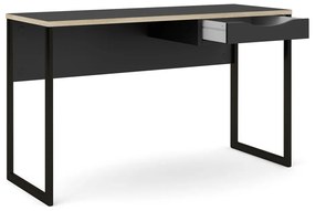 Czarne biurko Tvilum Function Plus, 130 x 48 cm