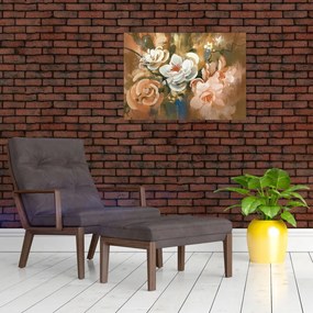 Obraz- Malowany bukiet kwiatów (70x50 cm)
